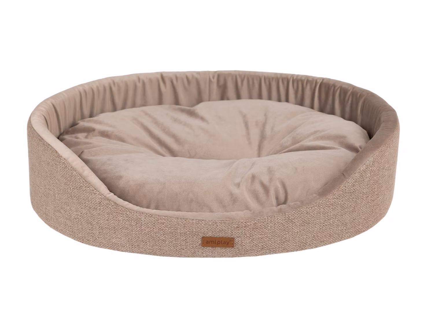 Cuccia per cani ovale SIDNEY beige taglia S, M, L, XL, XXL Misura: L - 58x50x15 cm