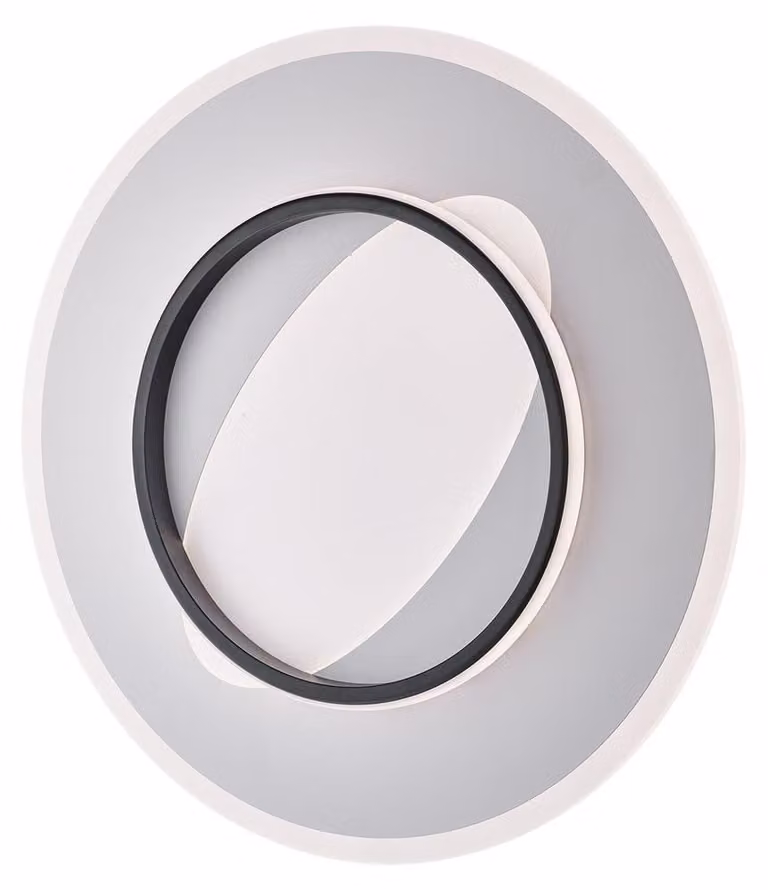 Annie Plafoniera in metallo e alluminio laccato bianco e nero con led integrato CCT + telecomando H.6 Ø50 BL321-PBC