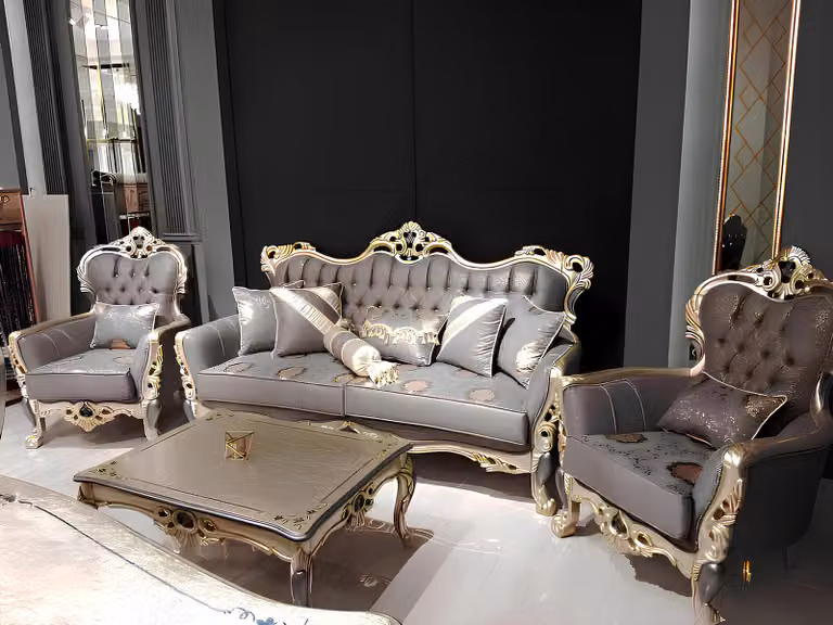 Designer Wohnzimmer set Sofagarnitur set Sofagarnitur 3+3+1+1 2x Sofas 2x Sessel