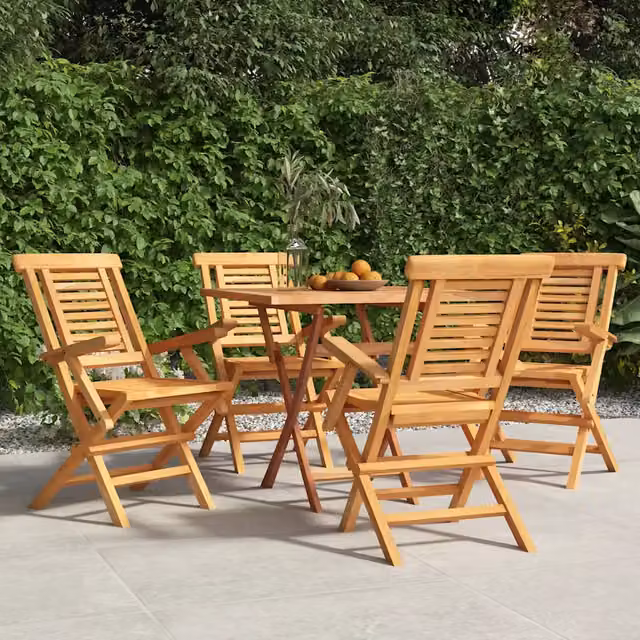 Sedie Pieghevoli 4pz 56x63x90cm Legno Massello Teak 3155049