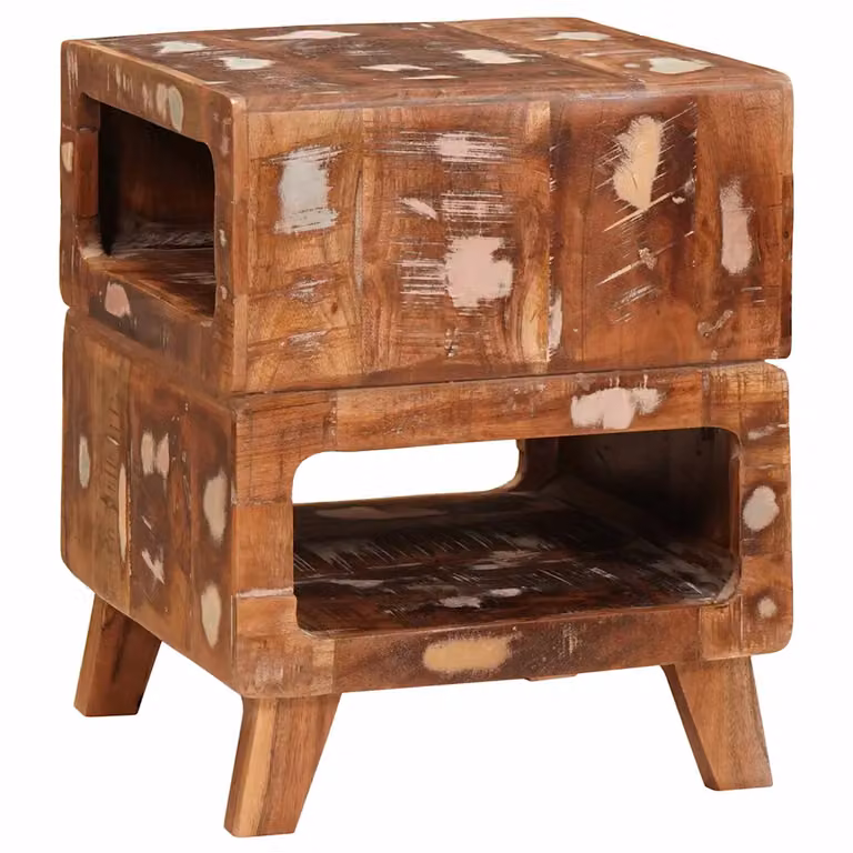 vidaXL Tavolino Quadrato in Legno Massello Marrone L/P/H: 40 x 40 x 49 cm