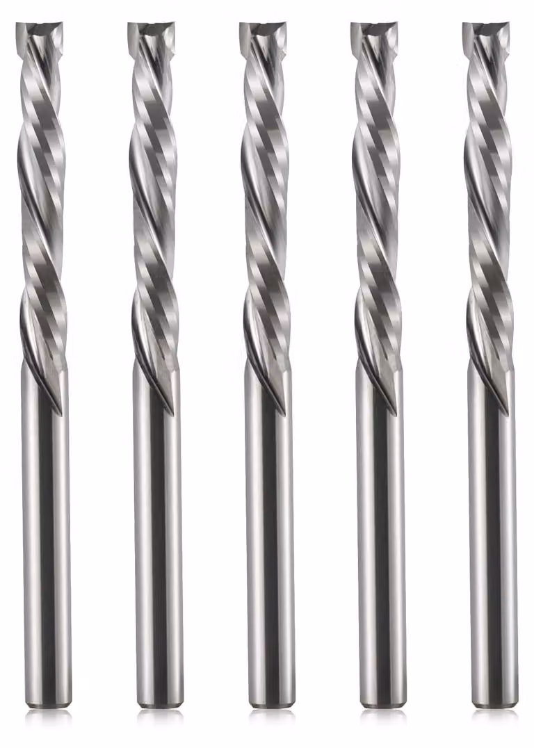 Fresa a spirale in metallo duro, diametro 3,175 mm (1/8 di pollice), per lavorazioni di precisione su macchine CNC, con movimento verticale, set da 5 pezzi