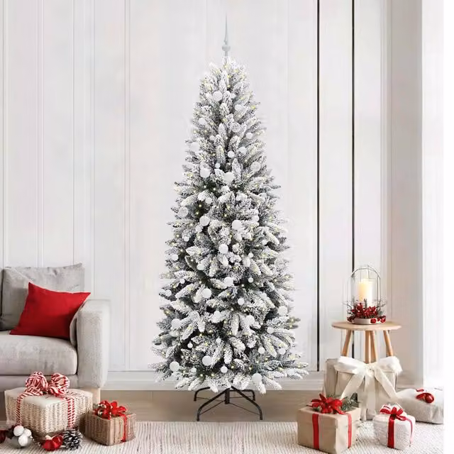 Albero di Natale artificiale moderno vidaXL, colore bianco, Altezza: 210 cm