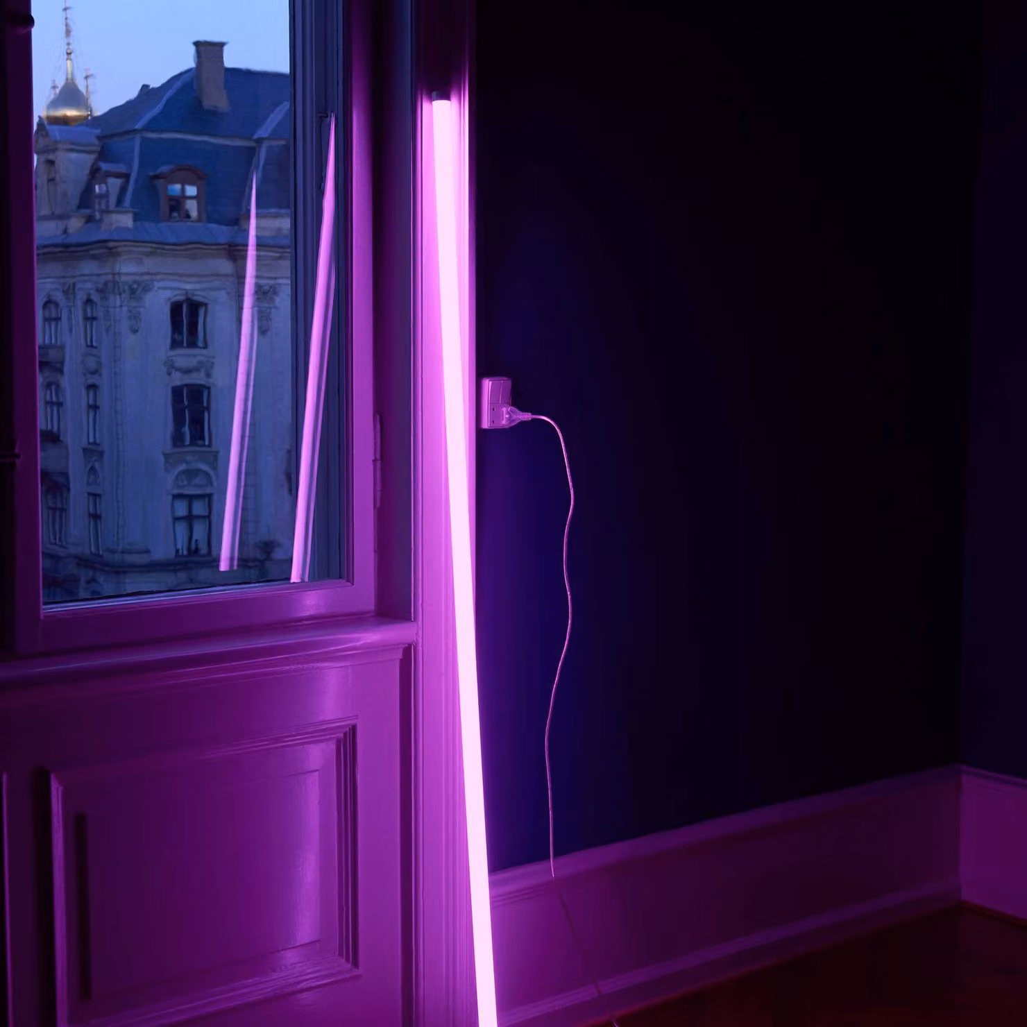 HAY Lampadina tubolare LED Neon Tube, rosa, PVC, lunghezza 1,5 m, spina Tube, Violetto / Fucsia / Rosa, Camera da letto, Plastica, Moderno