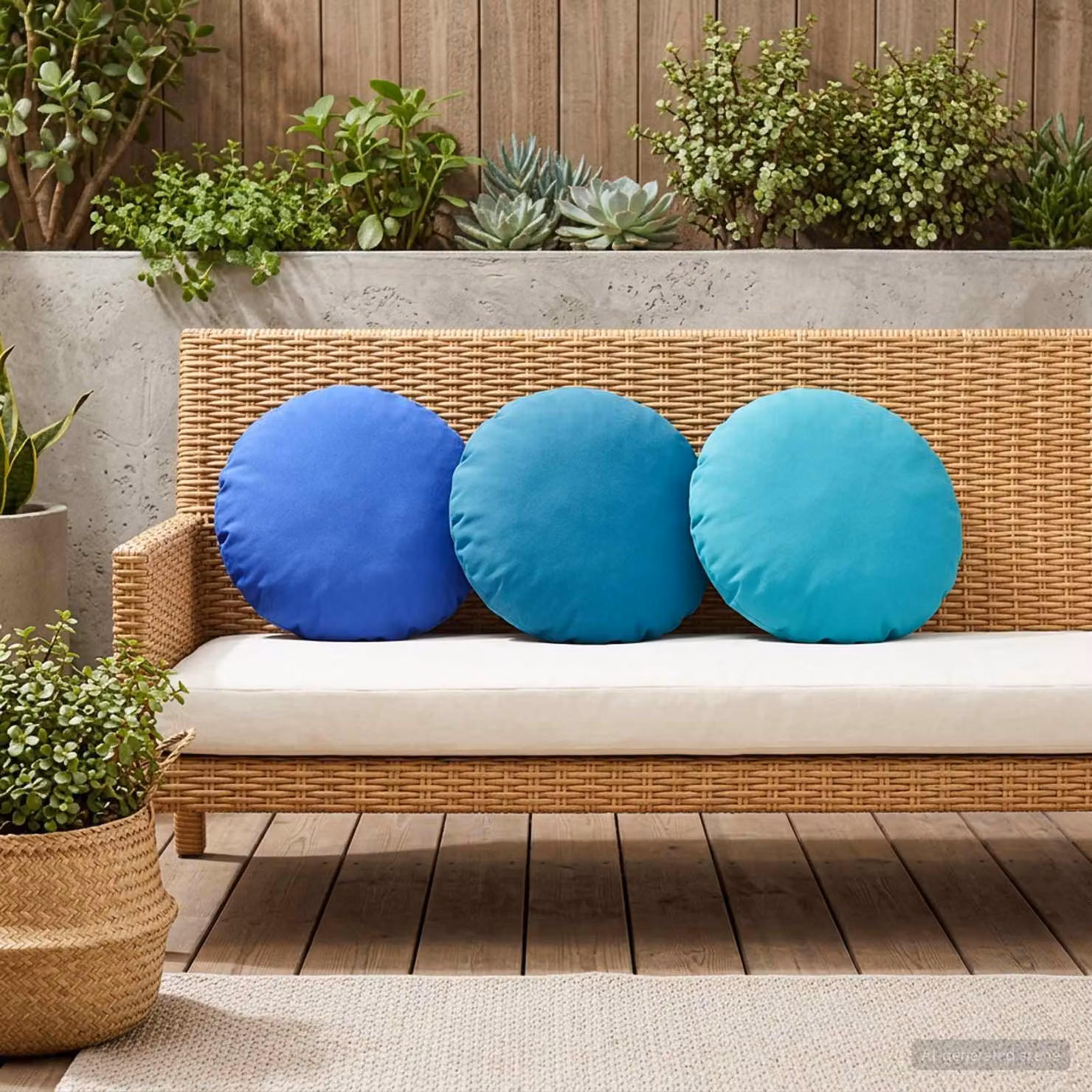 vidaXL Cuscino con cuscino HEERLEN 2 pz Azzurro Poliestere