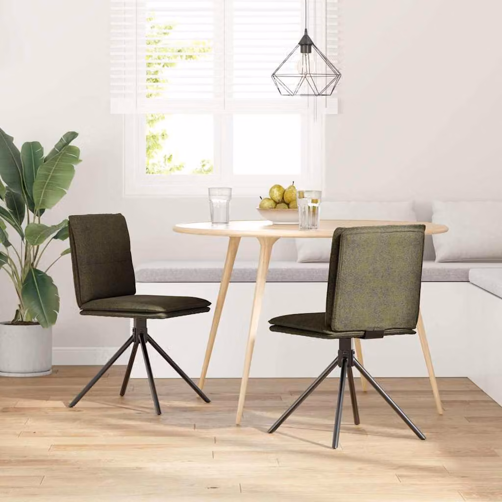 vidaXL Sedia da Pranzo Verde Militare in Similpelle Scamosciata