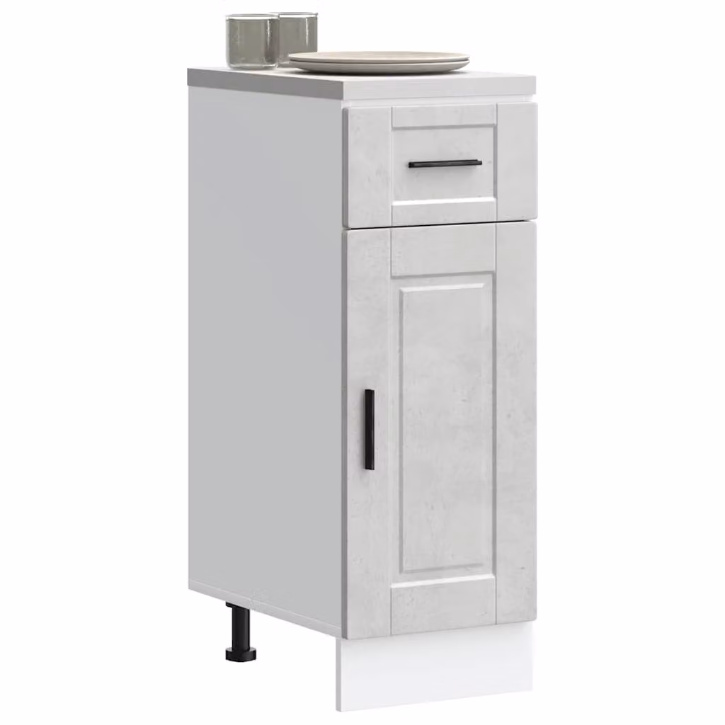 Base da cucina moderna vidaXL Porto Grigio Cemento in legno e MDF con ante a battente L: 46 cm, P: 30 cm, H: 81,5 cm