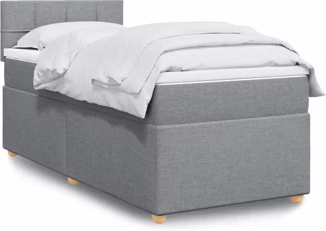 Giroletto a Molle con Materasso Grigio Chiaro 90x200 cm Tessuto 3288863