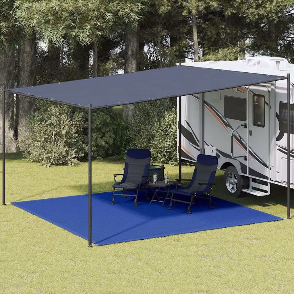 Tappeto da tenda vidaXL blu in polipropilene per giardino e terrazza L/P: 400 x 400 cm