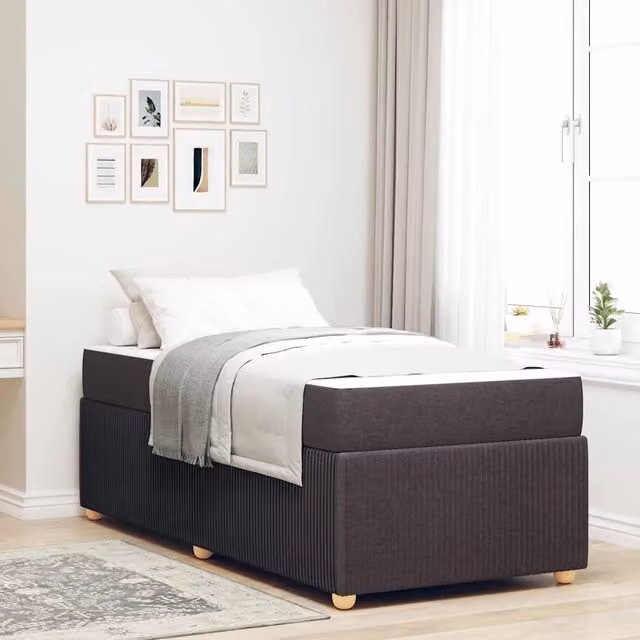 Struttura del letto Marrone Scuro 90 x 190 cm Tessuto 3398330