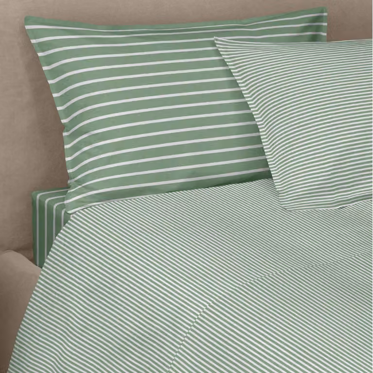 EASY STRIPES Completo letto - Taglia: 2 piazze,Colore: EASY STRIPES - VERDE/OFF-WHITE