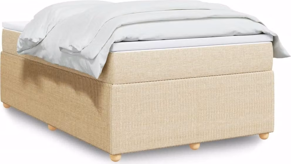 Maison Exclusive - Giroletto a Molle con Materasso Crema 120x200 cm in Tessuto