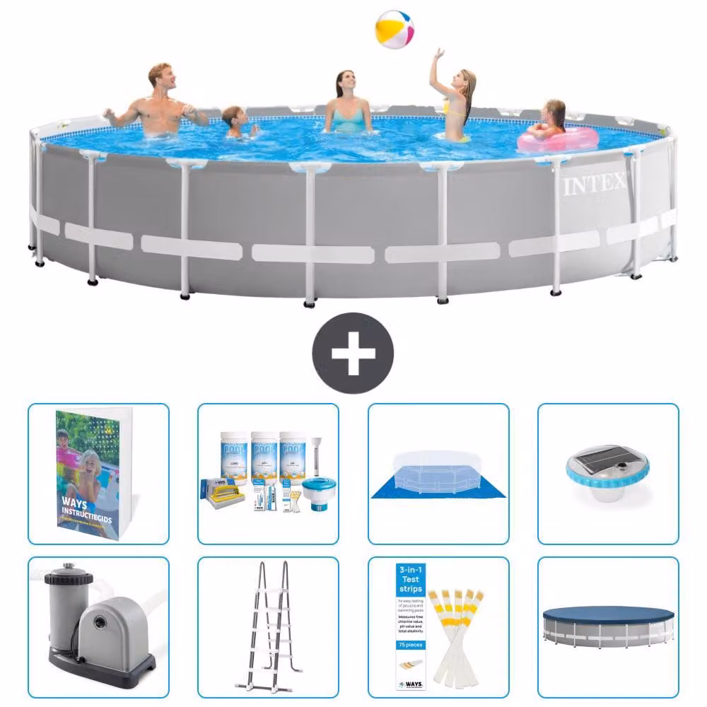 Struttura per piscina a forma di prisma - 610x132 cm - composta da 7 elementi - modello S576