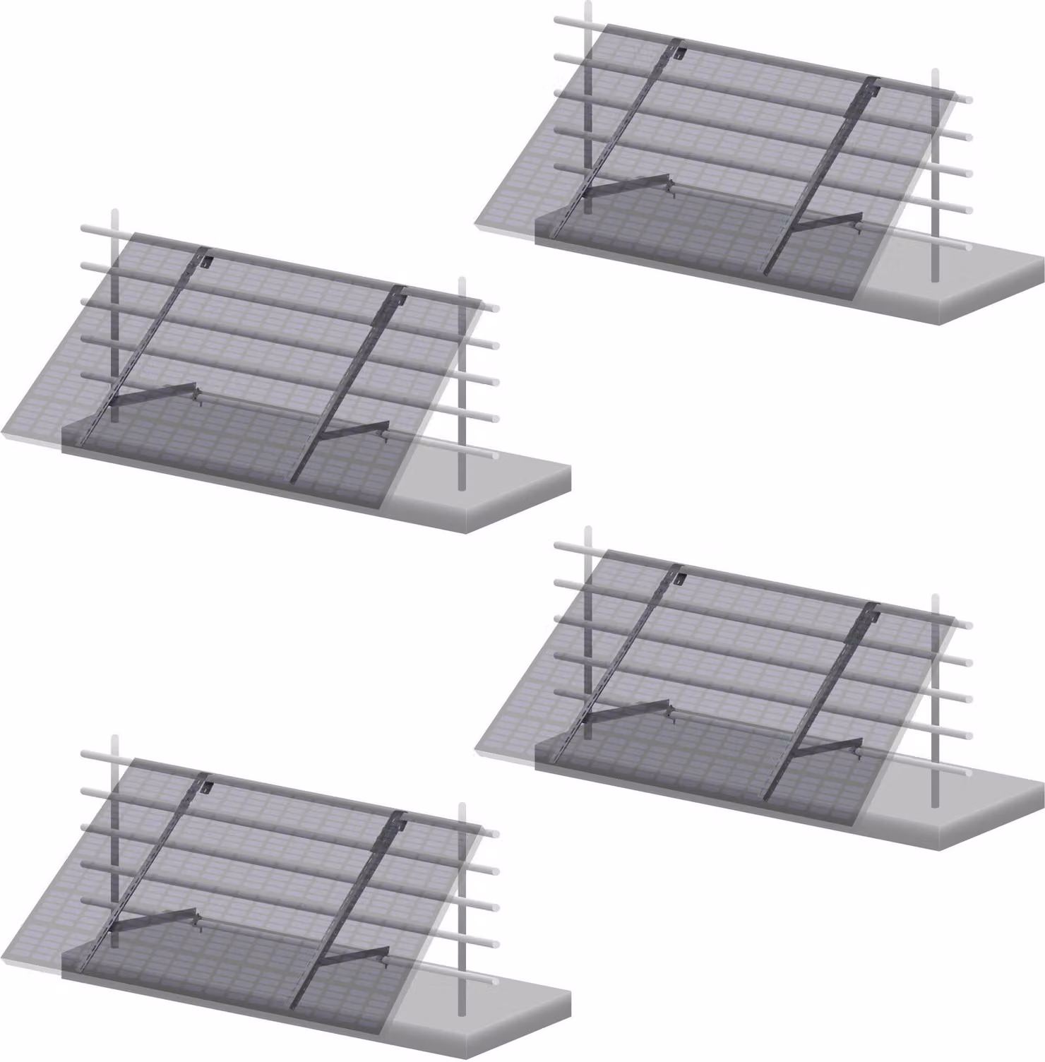 Set universale di staffe da balcone per pannelli solari Zelsius per 4 pannelli solari, angolo regolabile, set di montaggio
