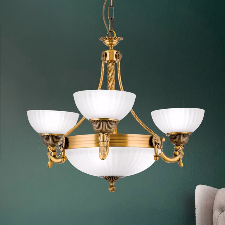 ORION Lampadario a soffitto Rocca, dimmerabile, Bronzo / Ottone antico, Soggiorno / Sala da pranzo, Metallo, Lampadario