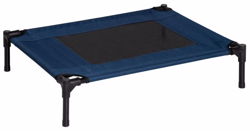 Letto rialzato per cani di taglia media | Colore: Blu e nero | Dimensioni: 61 x 76,2 x 18 cm