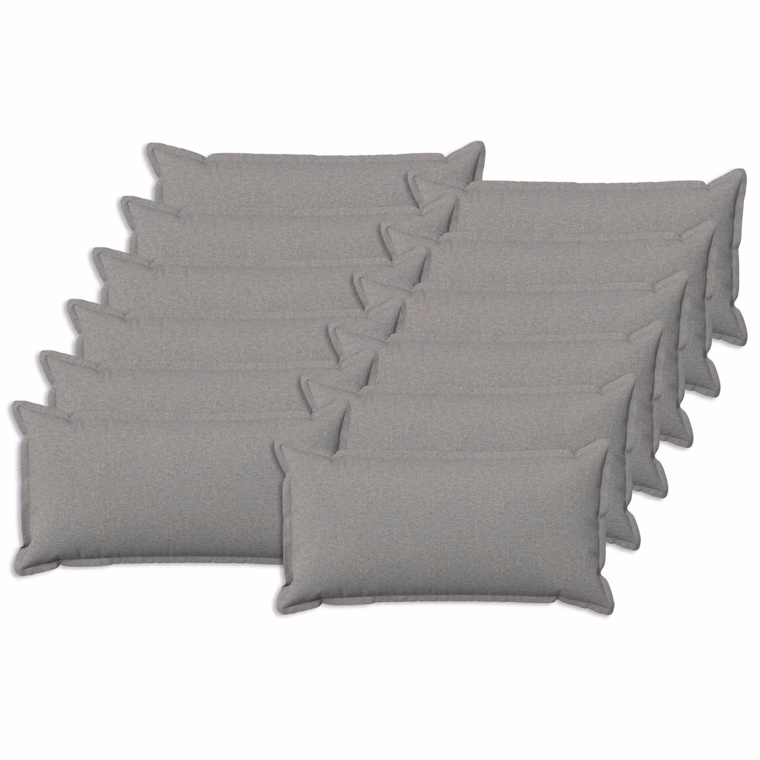Set di 12 cuscini vidaXL HOUTEN in lino, colore Grigio, forma rettangolare, L/P/H: 80 x 40 x 40 cm