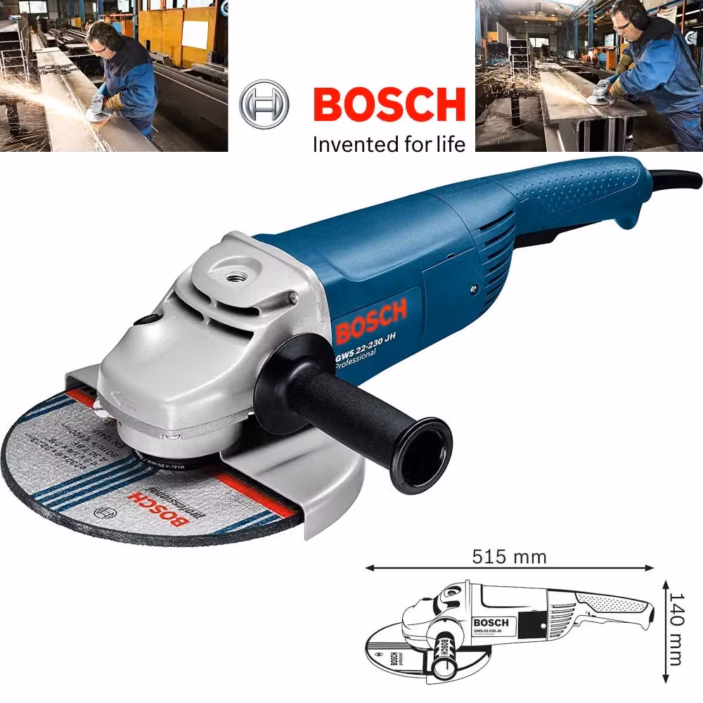 Smerigliatrice angolare professionale Bosch GWS 22 con disco da 230 mm, potenza 2200 W, colore blu – 2