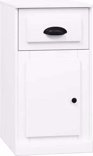 Mobiletto laterale con cassetto decorativo 40 x 50 x 75 cm legno composito bianco 02_0048269