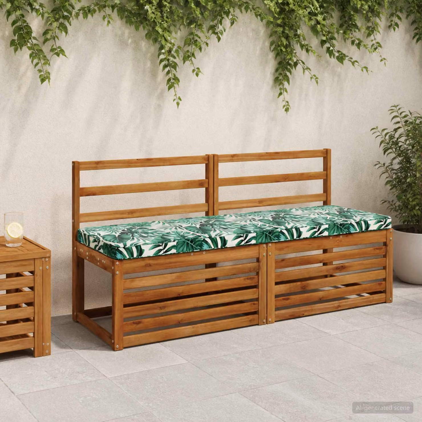 Cuscino per panchina vidaXL verde in poliestere con rivestimento rimovibile e resistente ai raggi UV