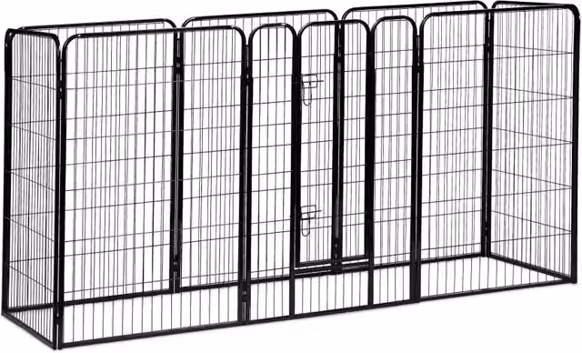 Recinto modulare per cuccioli facile da montare 60,5 x 76,5 x 235 cm in acciaio nero 13_0005493