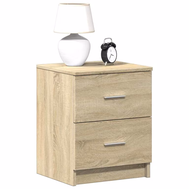 Comodino sospeso vidaXL con 2 cassetti in MDF, colore Rovere Sonoma, L 40 cm x P 36 cm x H 50 cm