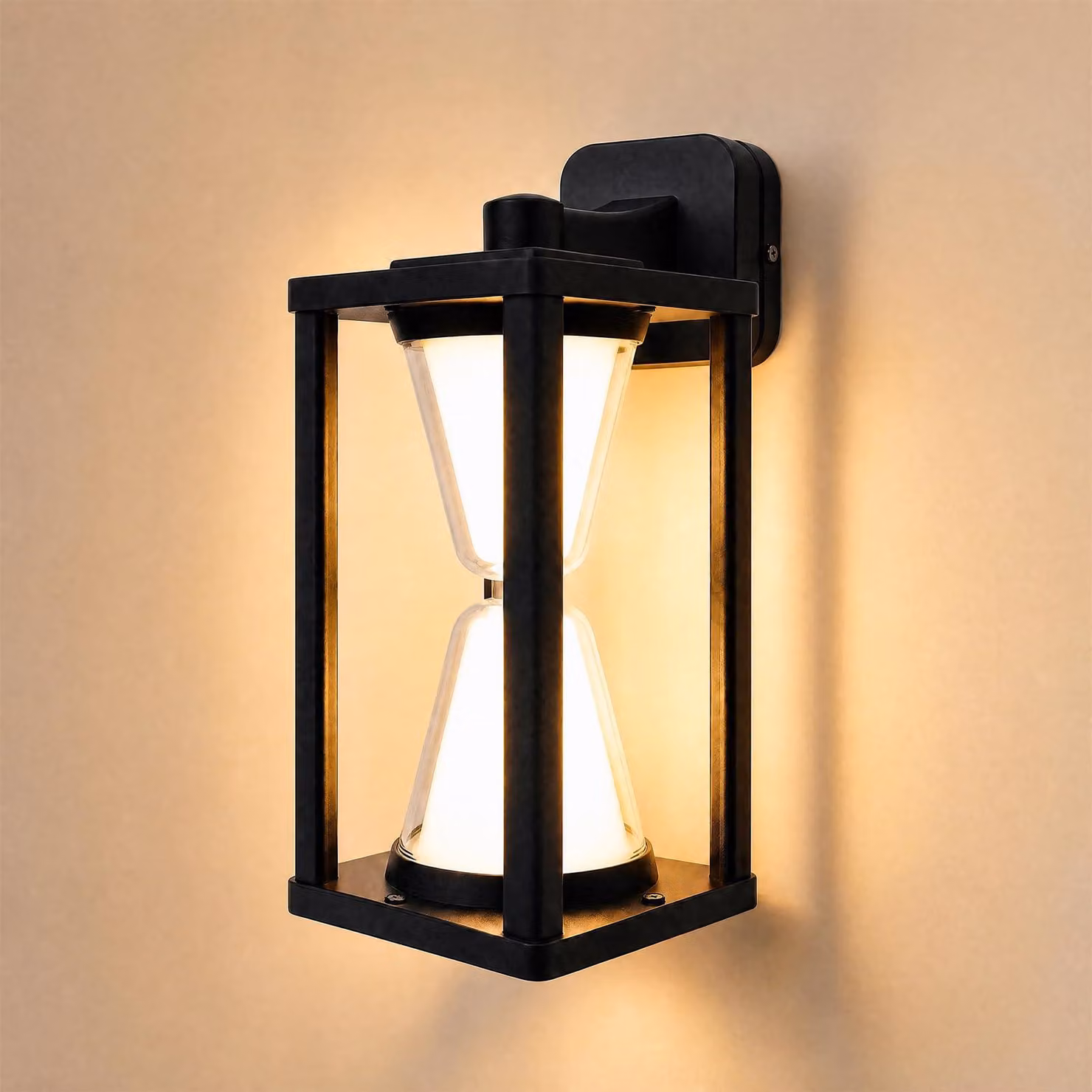 Lampada a parete a LED, 30 W, grado di protezione IP65, alluminio, luce bianco caldo 3000 K, colore nero