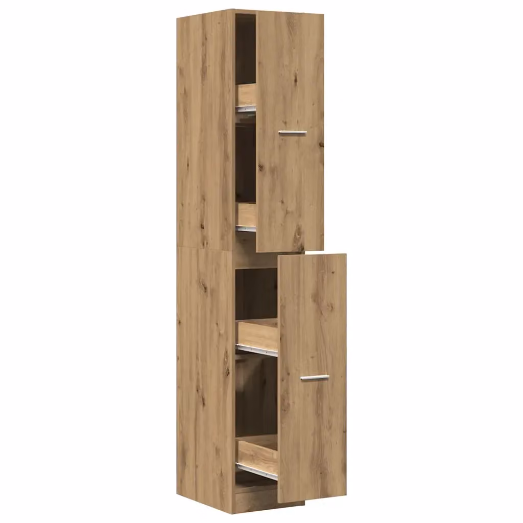 Mobiletto da farmacia classico HELLOSHOP26 con 4 cassetti in rovere marrone L: 30 cm, P: 41 cm, H: 174,5 cm – 2