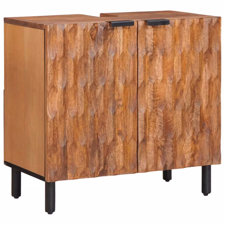 Armadio per lavabo da bagno moderno vidaXL in legno color marrone con ante a battente e ripiani interni L: 62 cm, P: 33 cm, H: 58 cm