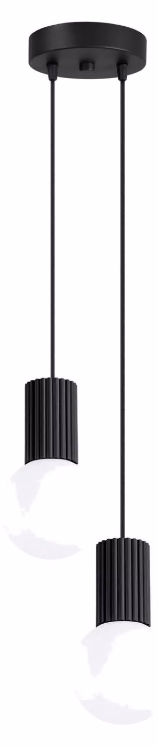 Lampada a sospensione HALO 2P nera 2xG9 8W alluminio/vetro 120x15x15cm Sollux Lighting