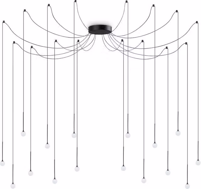 Sospensione Industrial-Minimal Ideal Lux Lucciola LED 16W Nero e Oro