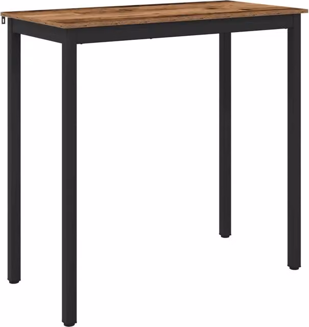 Tavolo Bar Moderno in Legno Multistrato Marrone con Struttura in Metallo, L: 110 cm, P: 55 cm, H: 105 cm