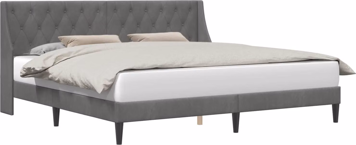 Struttura del letto Grigio scuro 200 x 200 cm Velluto