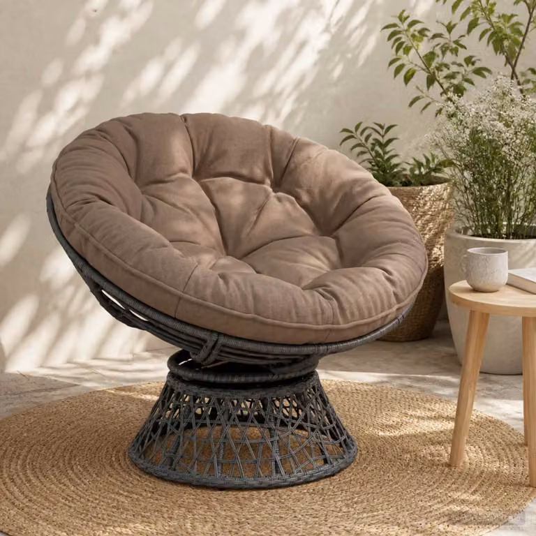 Cuscino per sedia appesa vidaXL VIANEN rotondo in poliestere beige