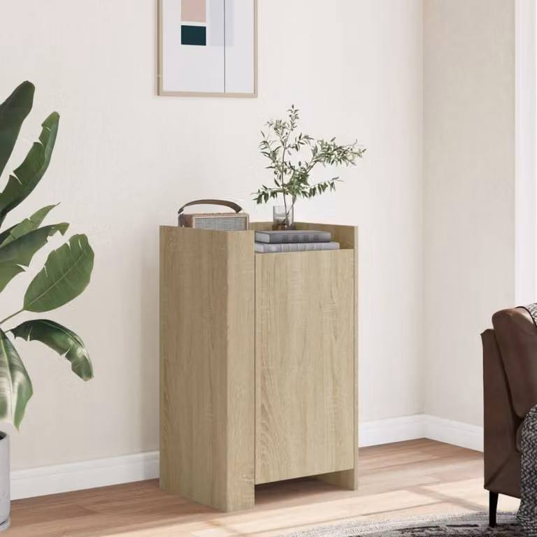 Credenza vidaXL in Rovere Sonoma e Legno Multistrato, L 45 cm x P 35 cm x H 75 cm