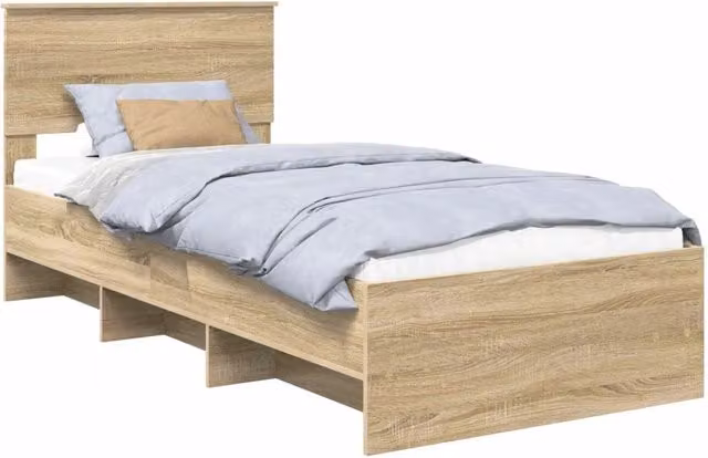 Letto singolo | Letto per adulti | Struttura del letto Rovere Sonoma 80 x 200 cm Legno multistrato