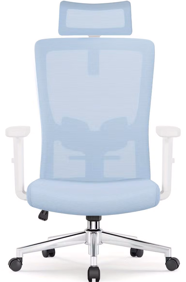 Sedia da ufficio ergonomica - Poggiatesta e supporto lombare regolabili - Sedia girevole - Inclinabile fino a 135°