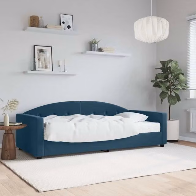 Divano Letto con Materasso-Sofa Letto-Daybed Blu 90x200 cm in Velluto 507788
