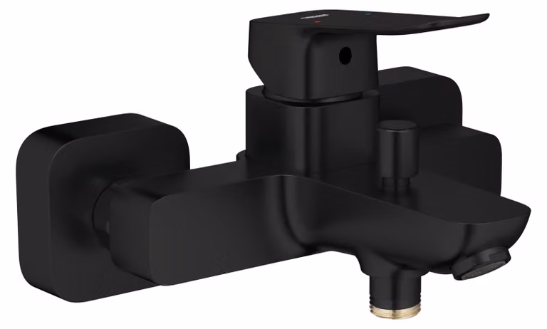 Wall-mounted bath/shower mixer - GROHE DICE - Matte black