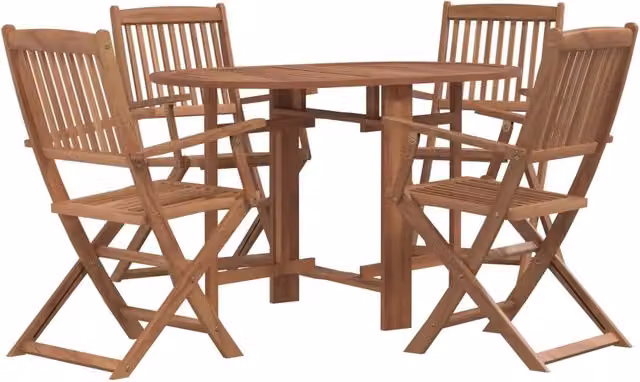 Set da Pranzo da Giardino 5 pz | Set Salotto da Giardino in Legno Massello di Acacia