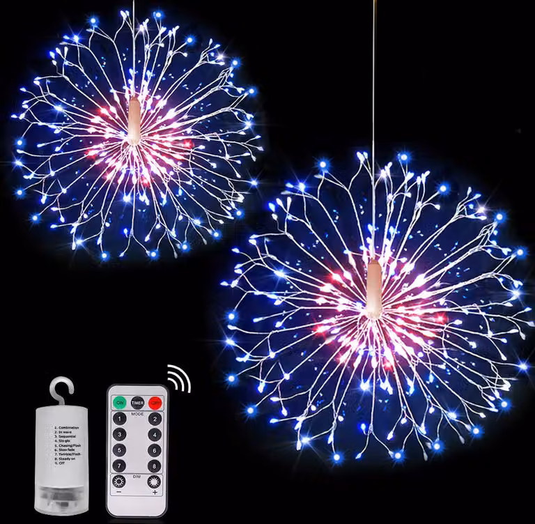 Fuochi d'artificio luci LED Starburst luce 8 modalità di luce Indoor giardino festa decorazione di Natale, colorato