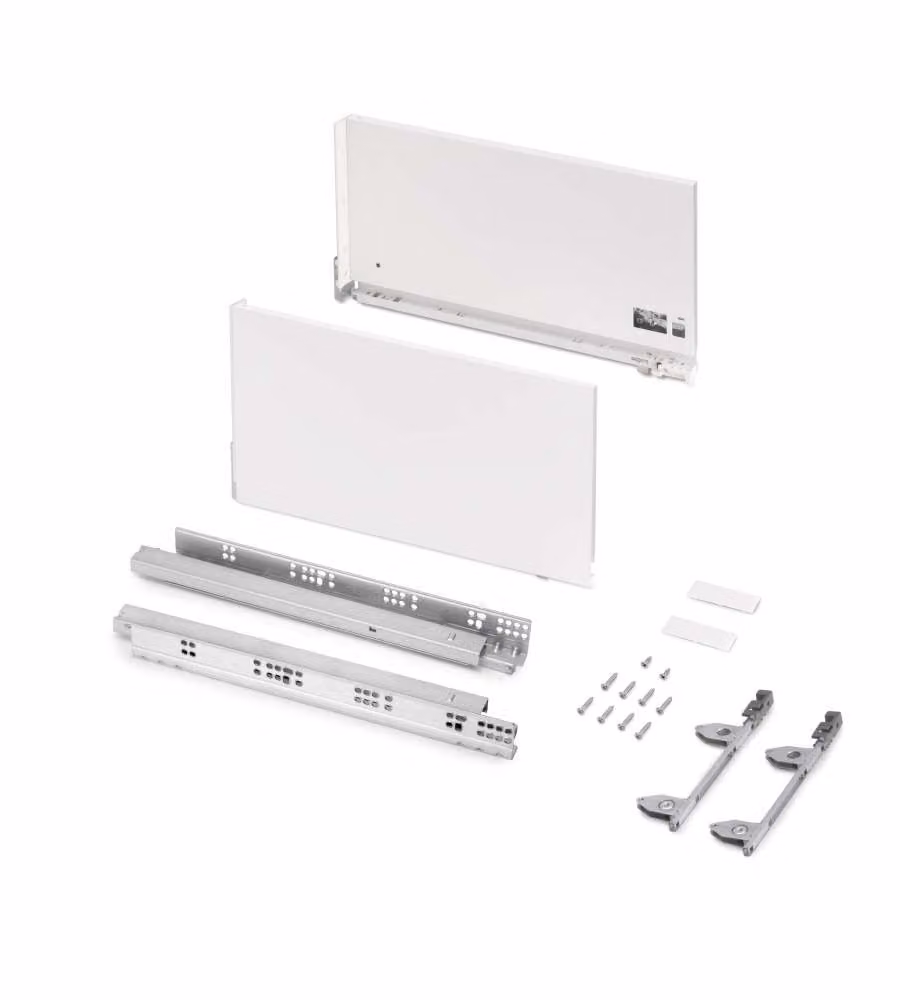 Emuca Cassetto esterno Vertex 3D 60 kg altezza 242 mm, profondità 450 mm, Verniciato bianco, Acciaio 1 UN