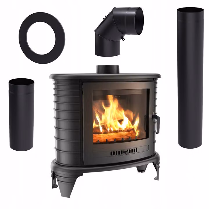 Stufa a legna in ghisa K8 Ø 130 9 kW + accessori