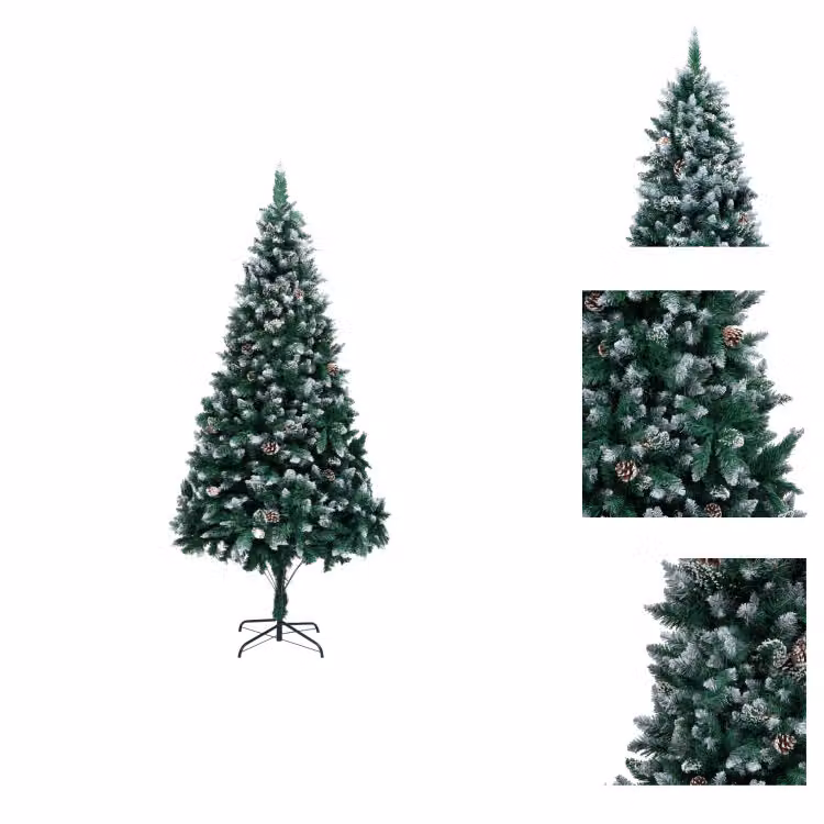 vidaXL Albero di Natale artificiale con pigne e neve 210 cm - Alberi di Natale