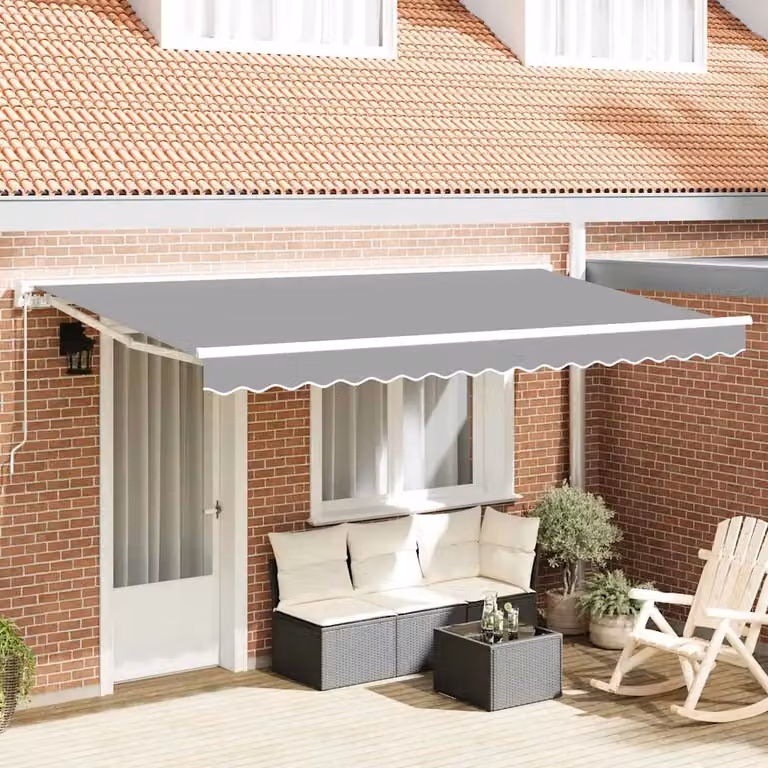 vidaXL Telaio per tenda da sole manuale in alluminio, L 400 x P 200 cm, Bianco