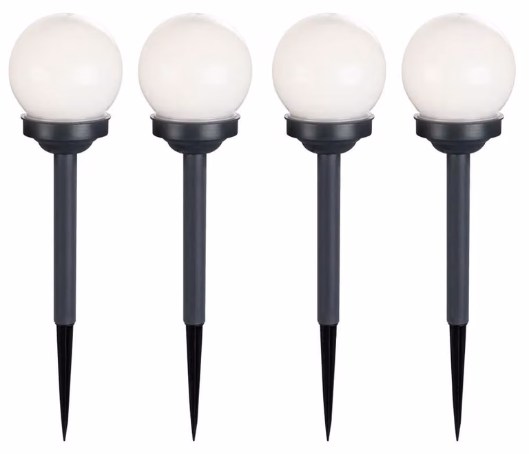 Set di 4 lampade solari a LED a forma di sfera per esterni