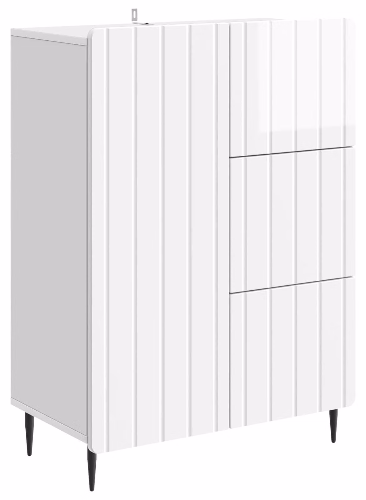 Credenza Bianco Lucido 66 x 34,5 x 91,5 cm Legno ingegnerizzato