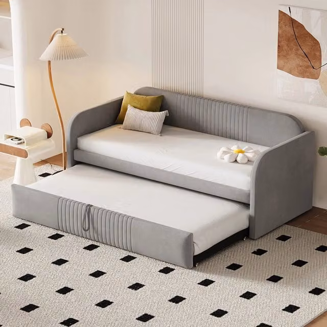 Divano letto estensibile - Xylo - 90/180x190 cm - Grigio chiaro