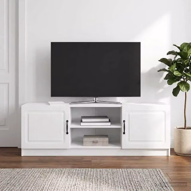 Mobile TV moderno vidaXL bianco lucido in legno MDF L: 150 cm, P: 31 cm, H: 47 cm