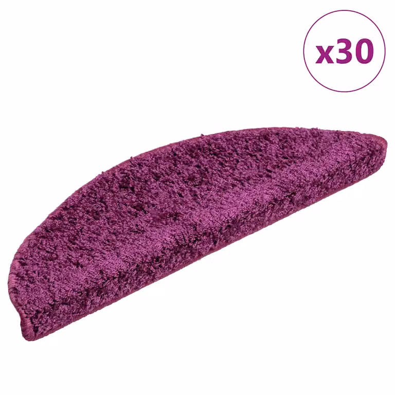 Set di 30 tappetini per scale semicircolari vidaXL, colore viola, antiscivolo e autoadesivi, L: 56 cm, P: 17 cm, H: 3 cm